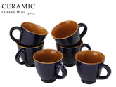 Ceramic Tea & Coffee Serving Mug Set Of 6 - 180ml Each, Royal Blue | Ideal For Green Tea, Hot Chocolate & Milk - Microwave & Dishwasher Safe | Glossy Finish